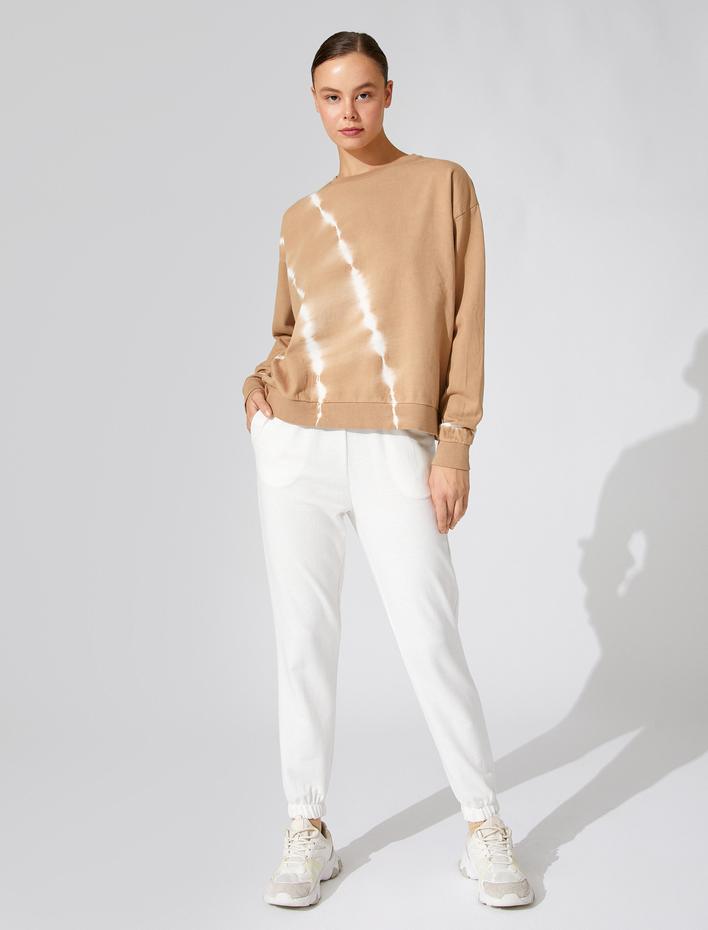  Batik Desenli Yoga Sweatshirt Pamuklu