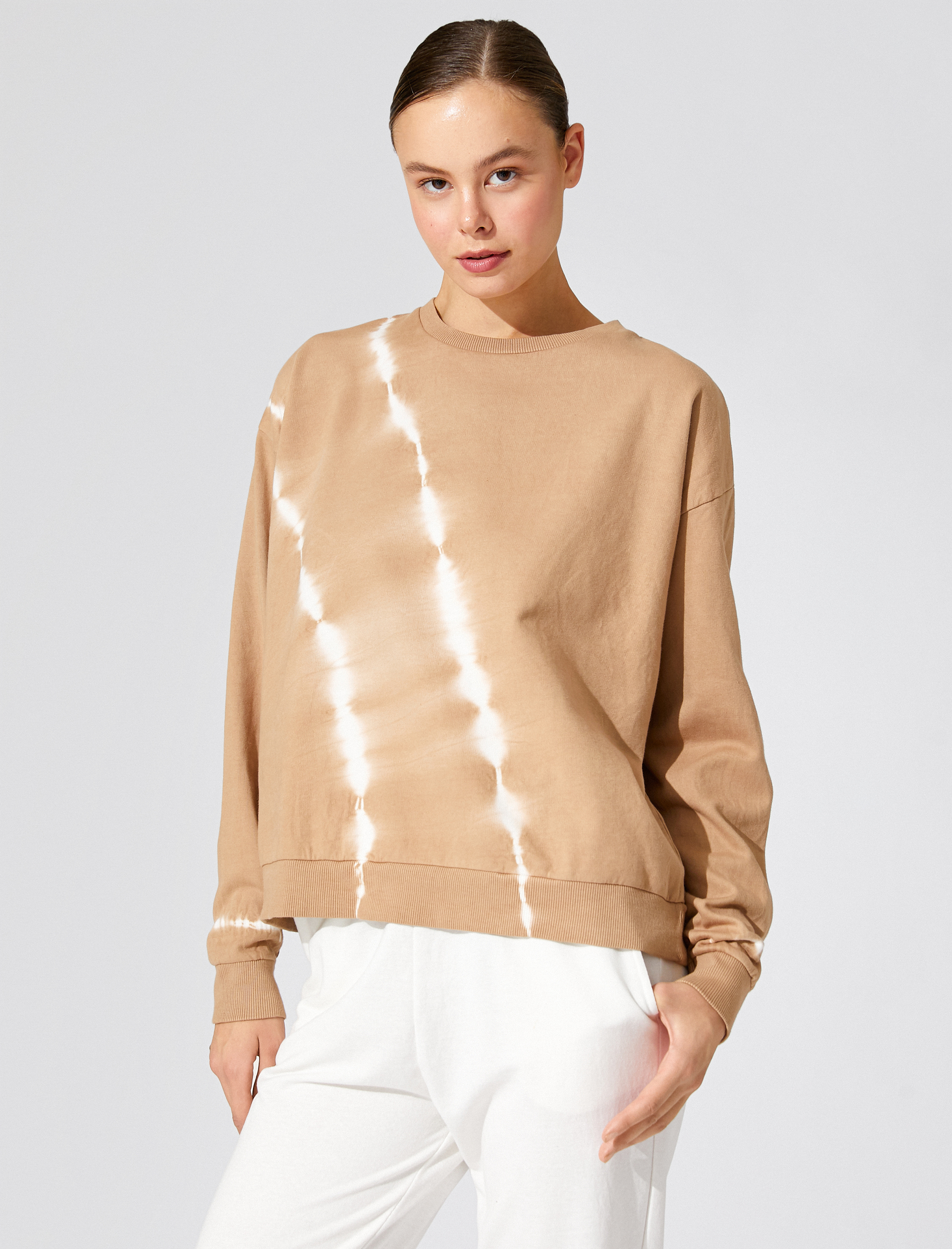 Batik Desenli Yoga Sweatshirt Pamuklu