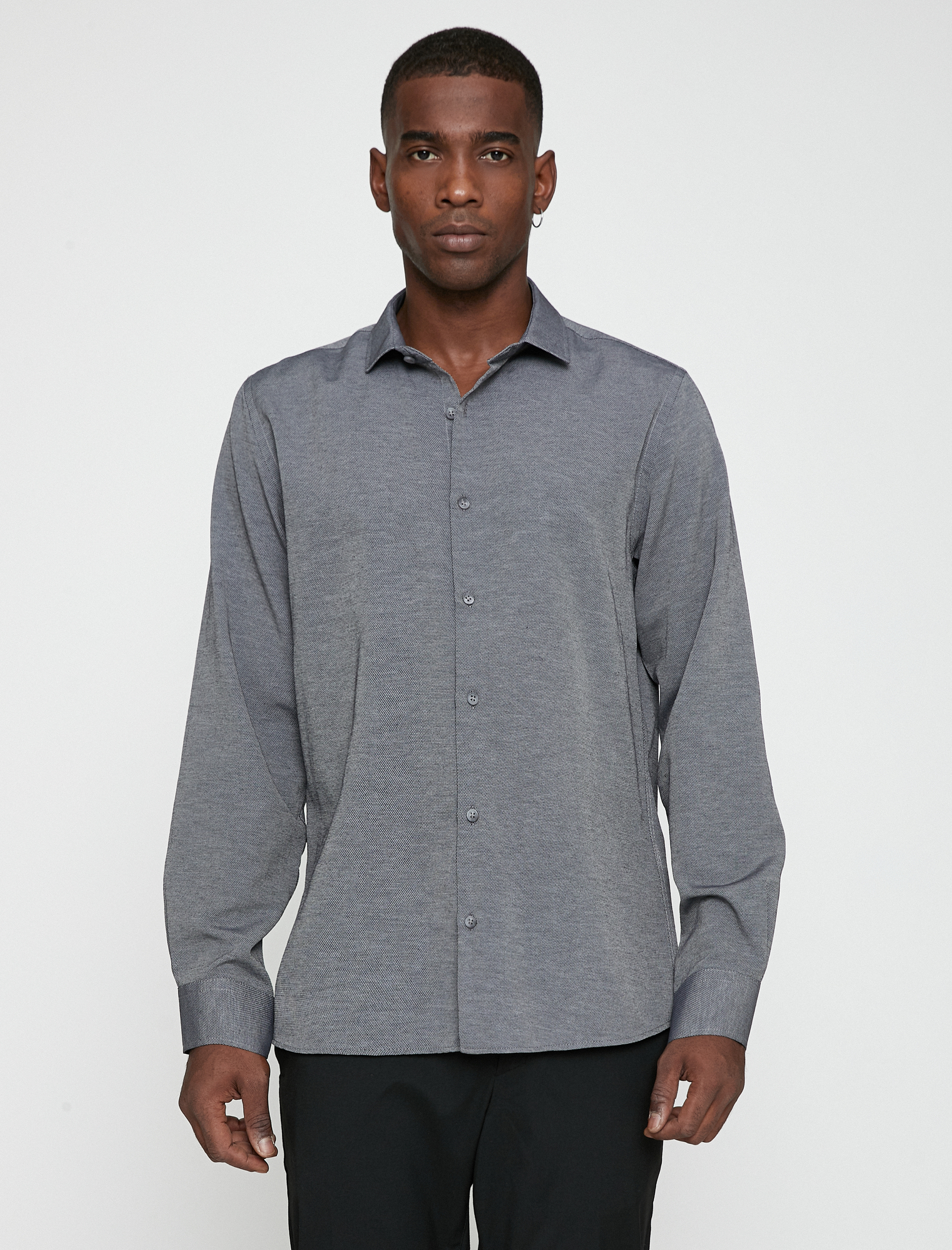   Basic Gömlek Klasik Manşet Yaka Uzun Kollu Non Iron