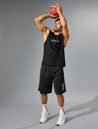 Baskılı Sporcu Şortu