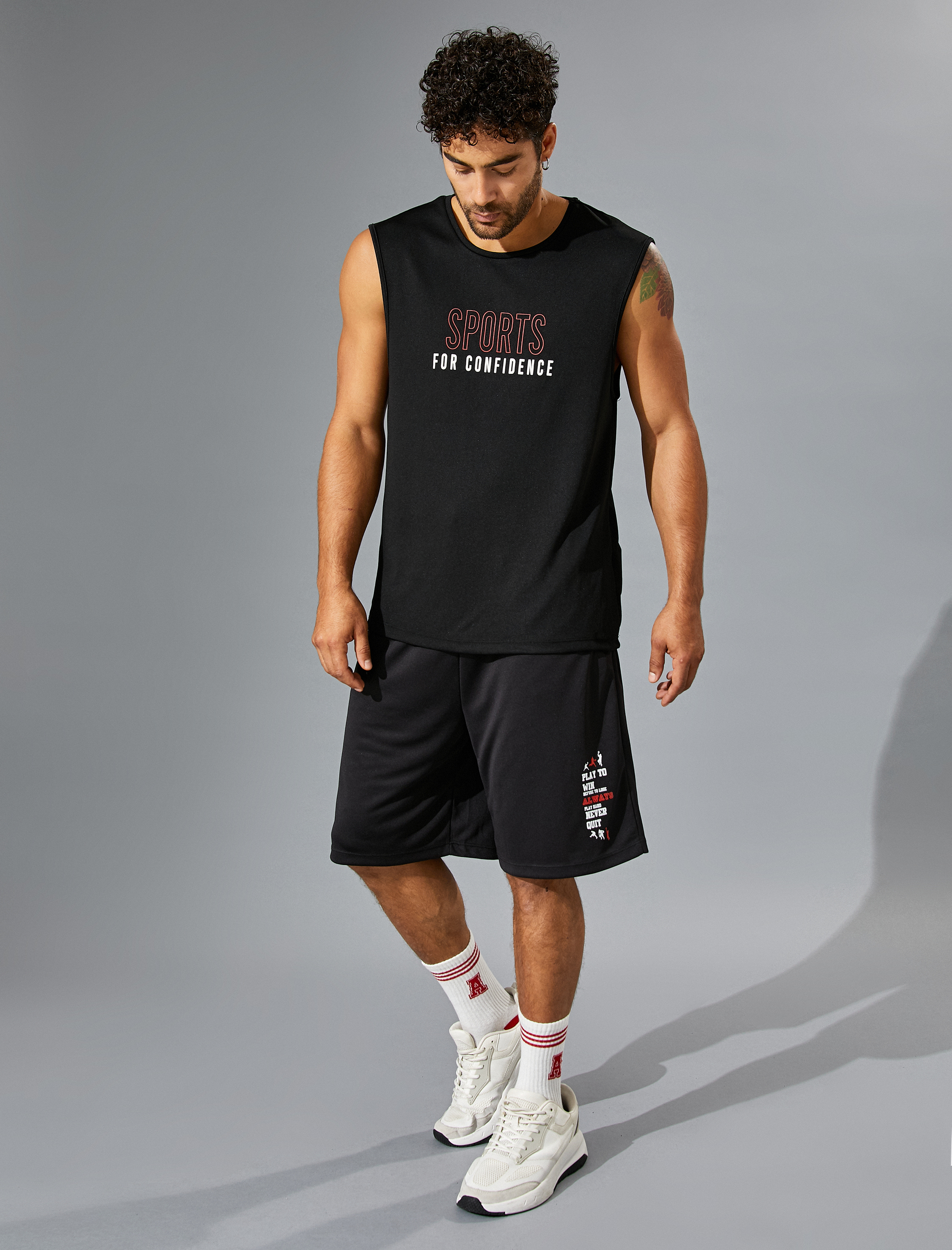   Baskılı Sporcu Şortu