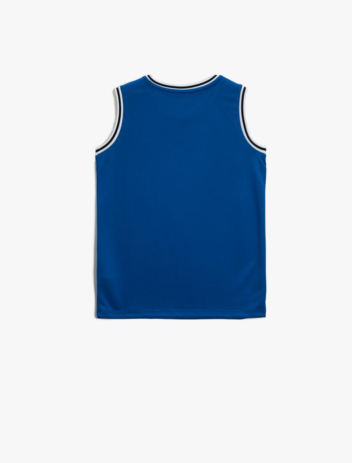 Erkek Çocuk Baskılı Atlet Çizgili Bisiklet Yaka