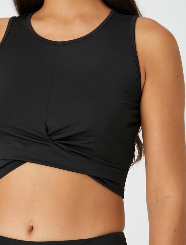   Crop Spor Atlet Büzgü Detaylı