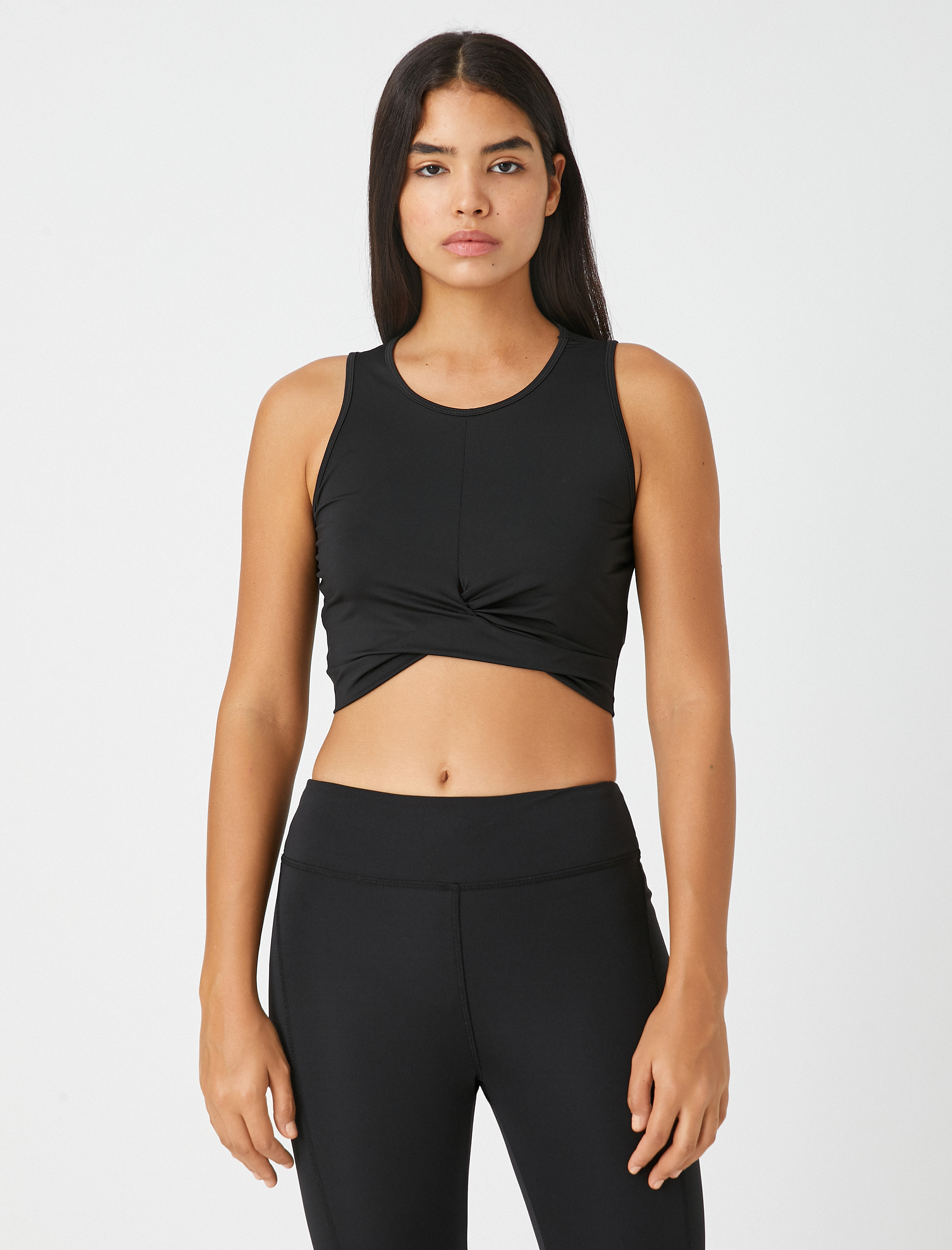Crop Spor Atlet Büzgü Detaylı