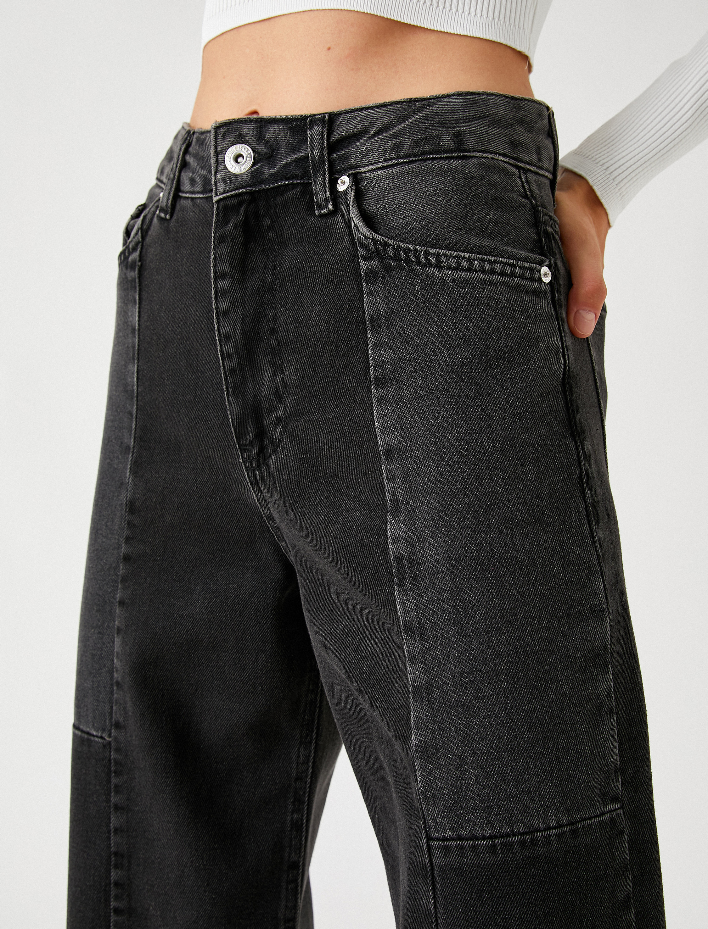   Yüksek Bel Kot Pantolon Dar Uzun Kesim- Nora Jean