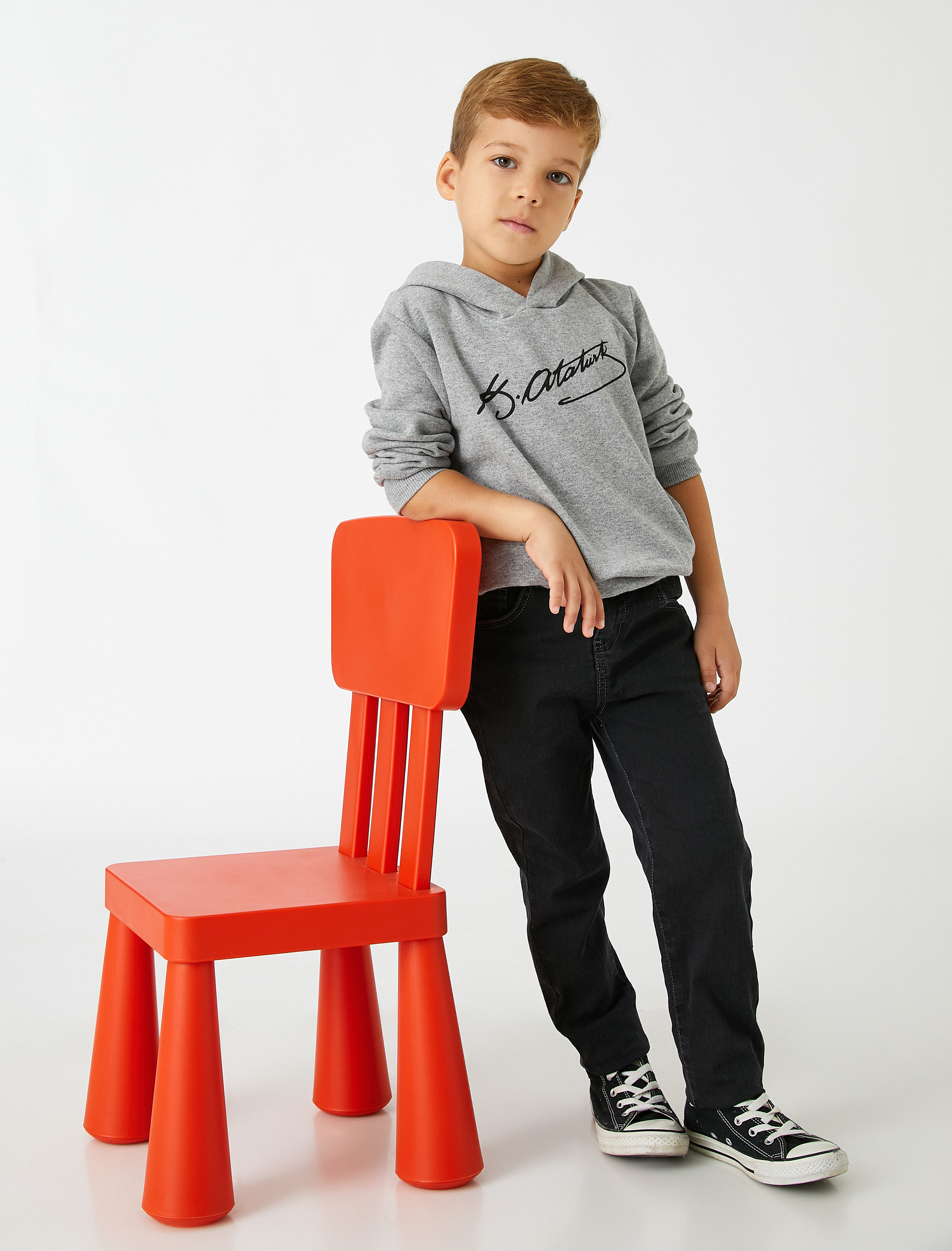  Erkek Çocuk Kot Pantolon Dar Paça Cepli Pamuklu - Skinny Jean