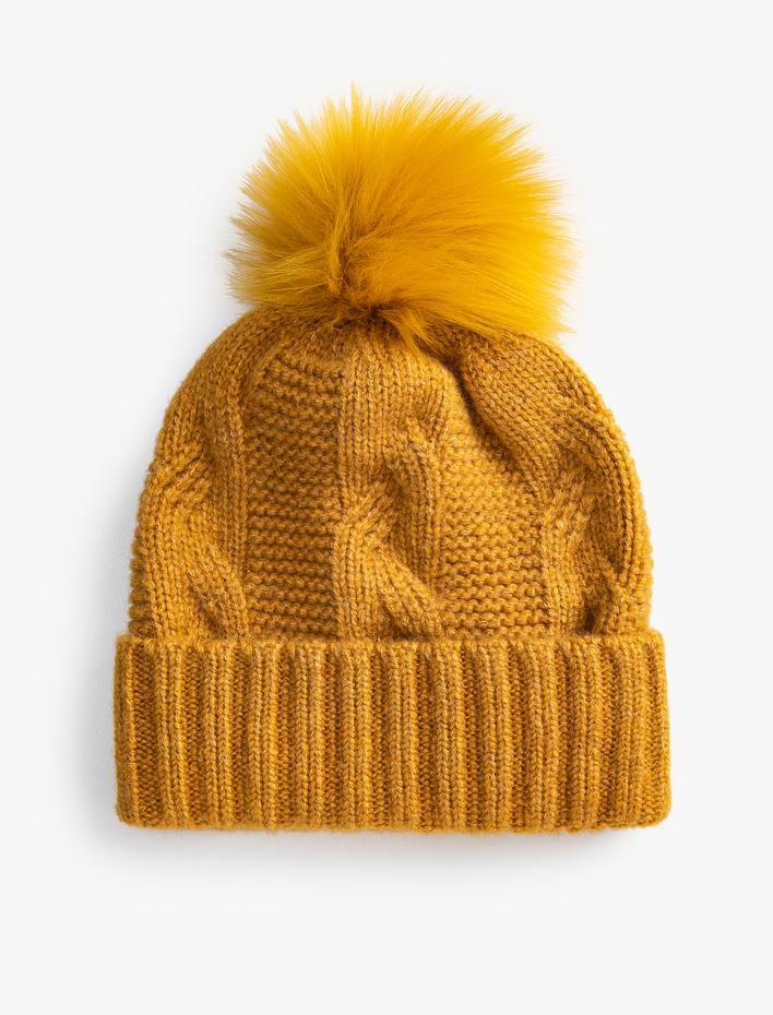 Kadın Ponponlu Örgü Bere