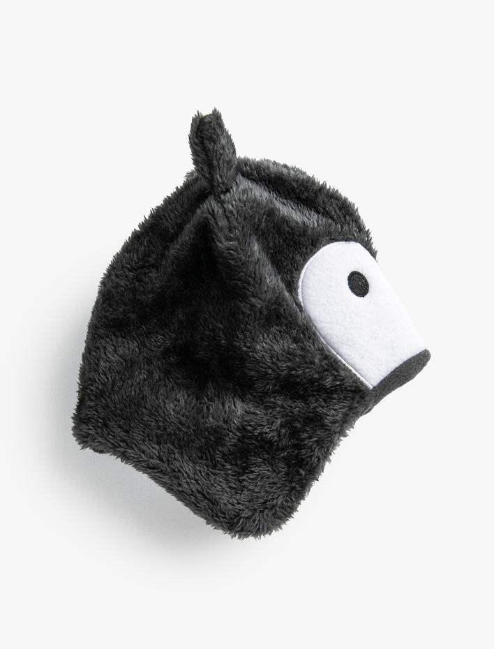 Erkek Bebek Polar Bere İşlemeli Kulak Kapaklı