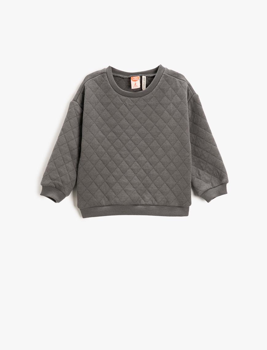  Erkek Bebek Basic Sweatshirt Bisiklet Yaka