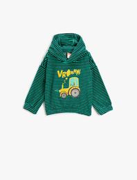 Manşetleri Lastikli Sweatshirt Kapüşonlu