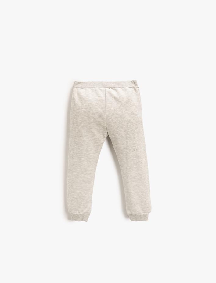 Kız Bebek Kedi Baskılı Eşofman Altı Beli Lastikli