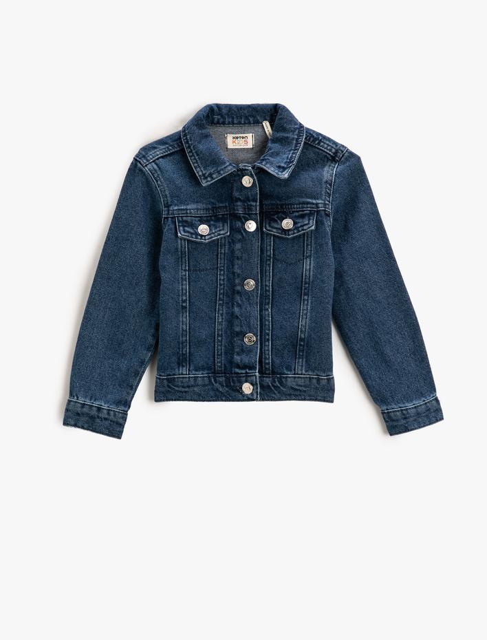 Kız Çocuk Basic Kot Ceket Pamuklu