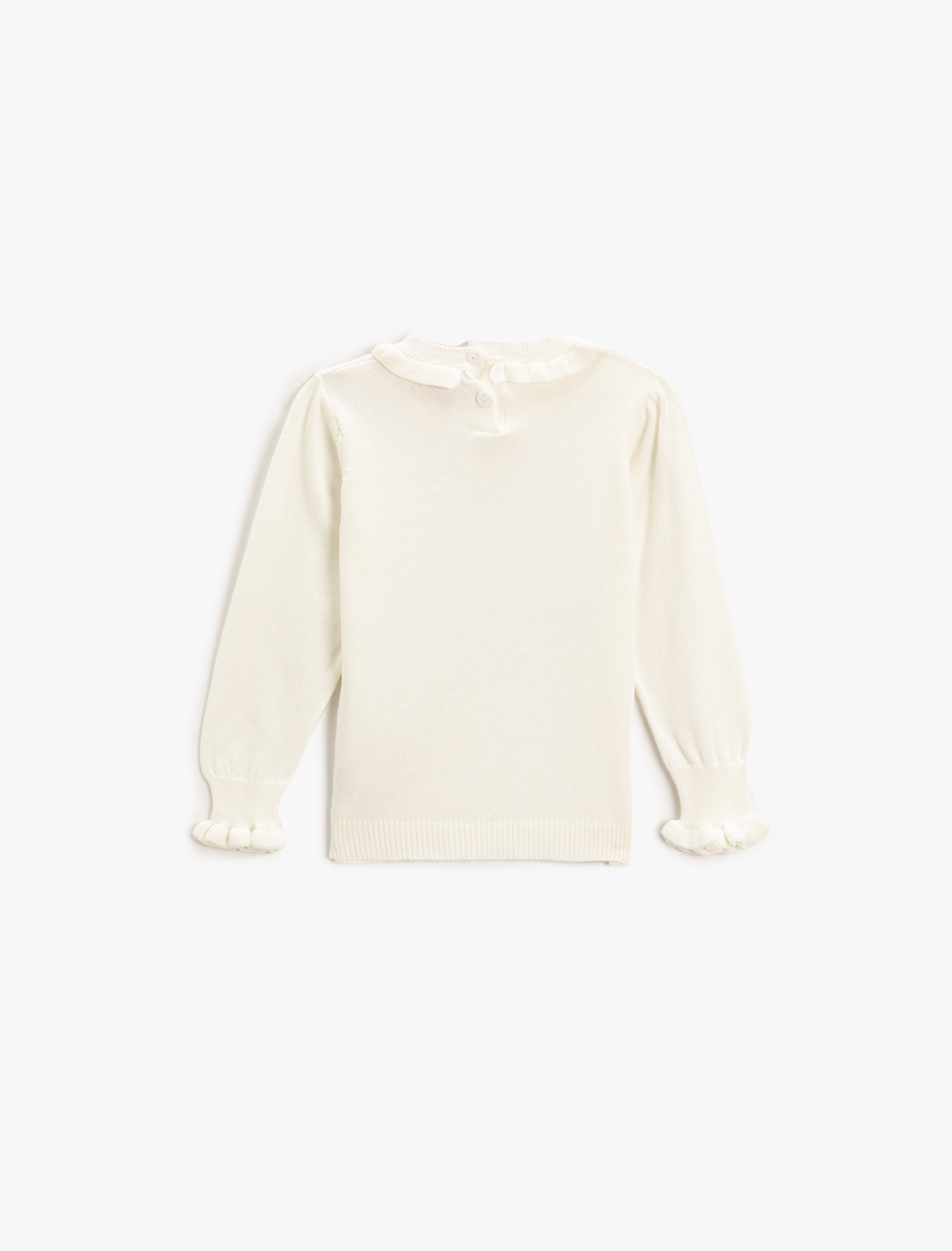  Kız Bebek Basic Fırfırlı Yaka Tişört Pamuklu