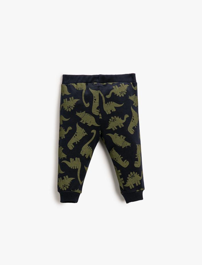 Erkek Bebek Dinozor Baskılı Eşofman Altı Pamuklu