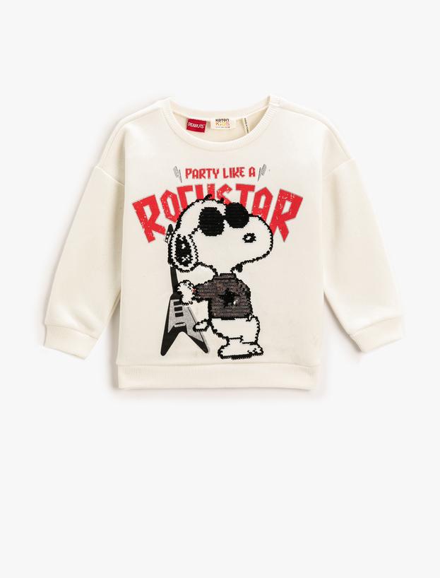  Kız Çocuk Snoopy Baskılı Lisanslı Sweatshirt
