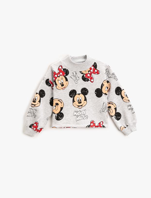  Kız Çocuk Minnie Mouse Baskılı  Sweatshirt Lisanslı