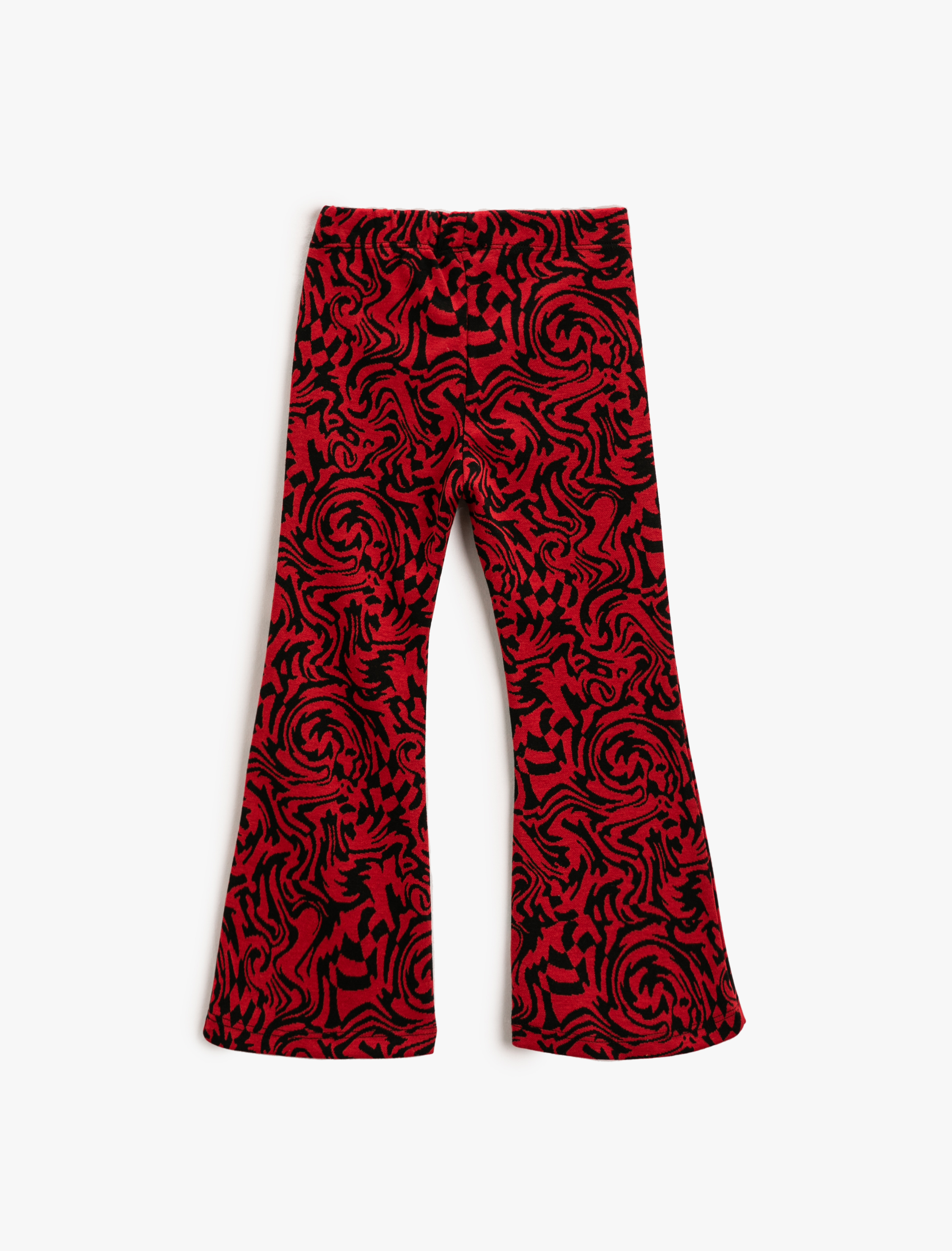  Kız Çocuk İspanyol Paça Pantolon Soyut Desenli