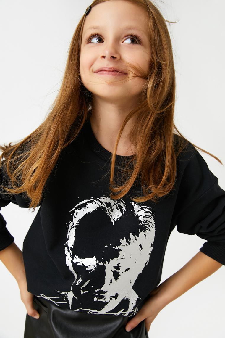  Kız Çocuk Atatürk Baskılı Sweatshirt