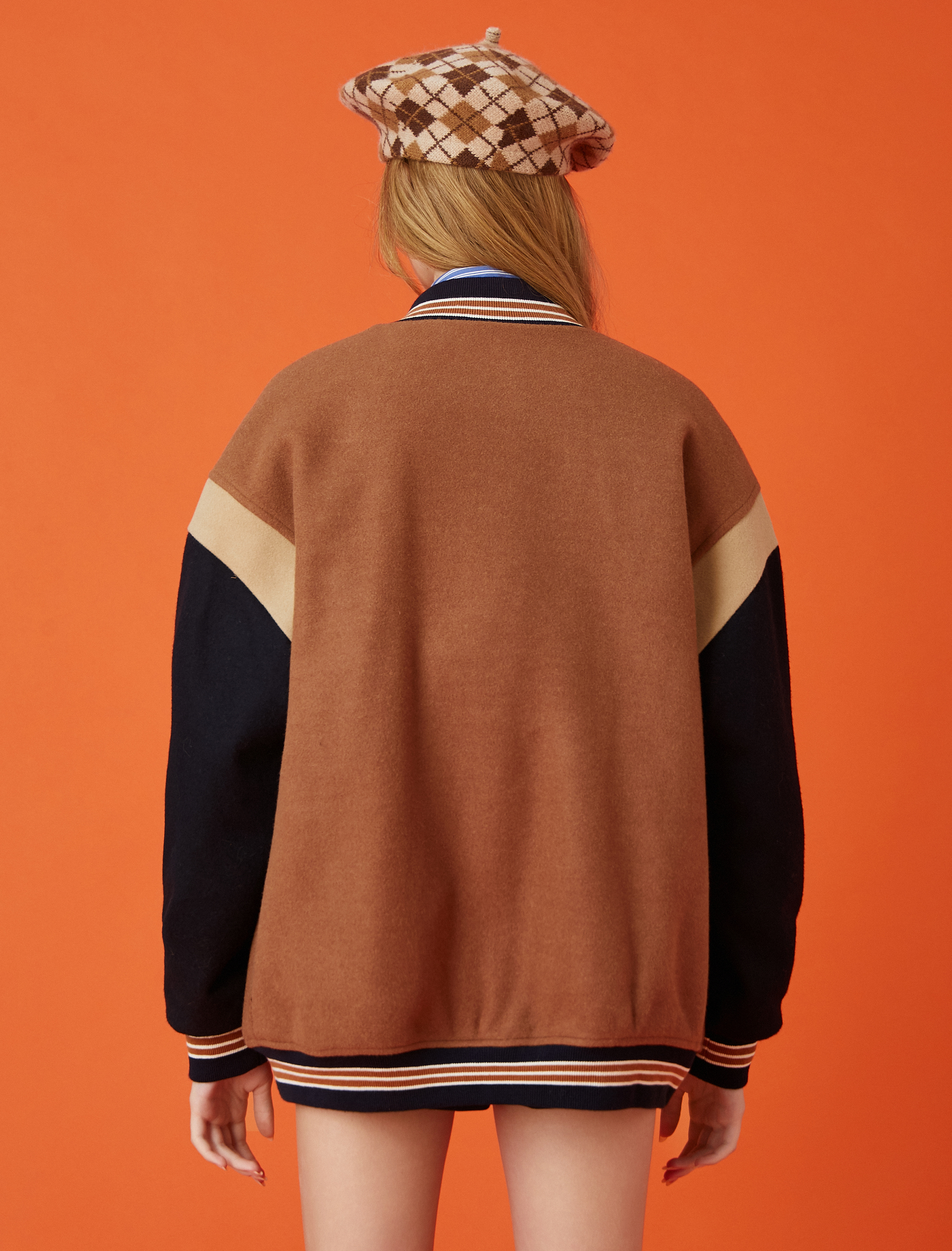   Kolej Ceket Renk Bloklu Yünlü