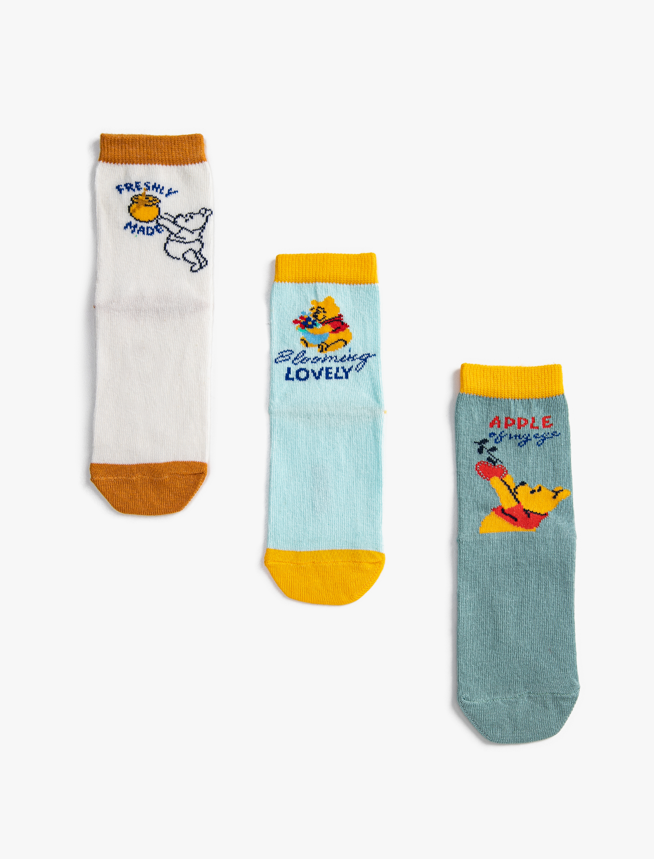  Erkek Çocuk 3’lü Winnie The Pooh Baskılı Çorap Seti Lisanslı