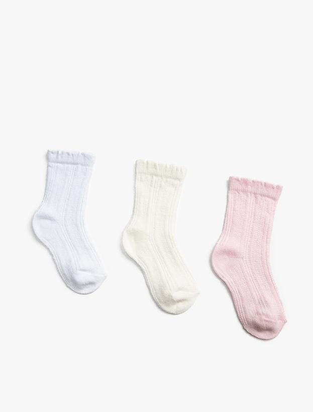  Kız Bebek 3’lü Basic Çorap