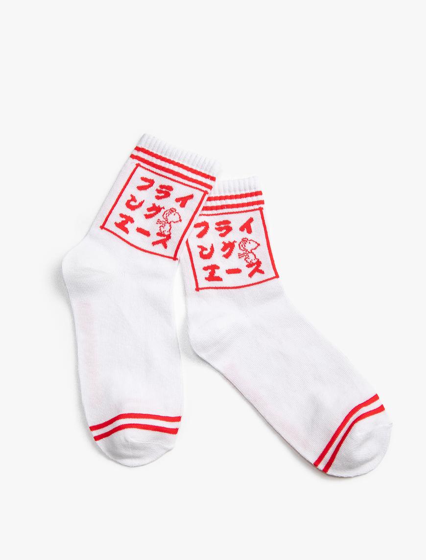  Kadın Snoopy Soket Çorap Lisanslı Baskılı