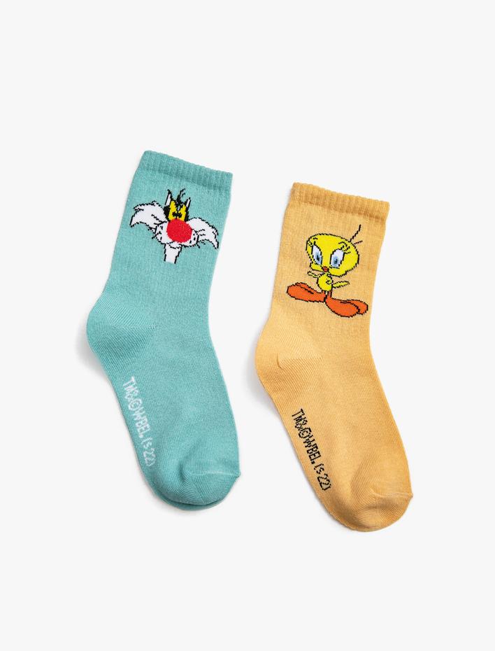 Kız Çocuk 2'li Tweety Baskılı Çorap Lisanslı