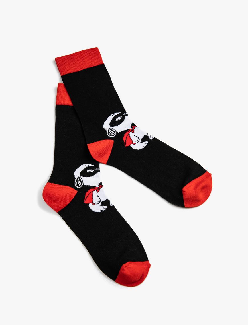  Erkek Snoopy Soket Çorap Lisanslı Baskılı