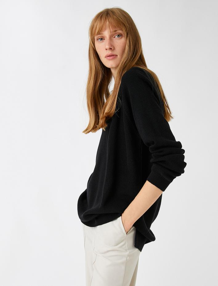  Bisiklet Yaka Triko Kazak Kaşmir Dokulu