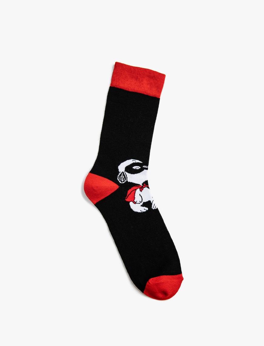  Erkek Snoopy Soket Çorap Lisanslı Baskılı