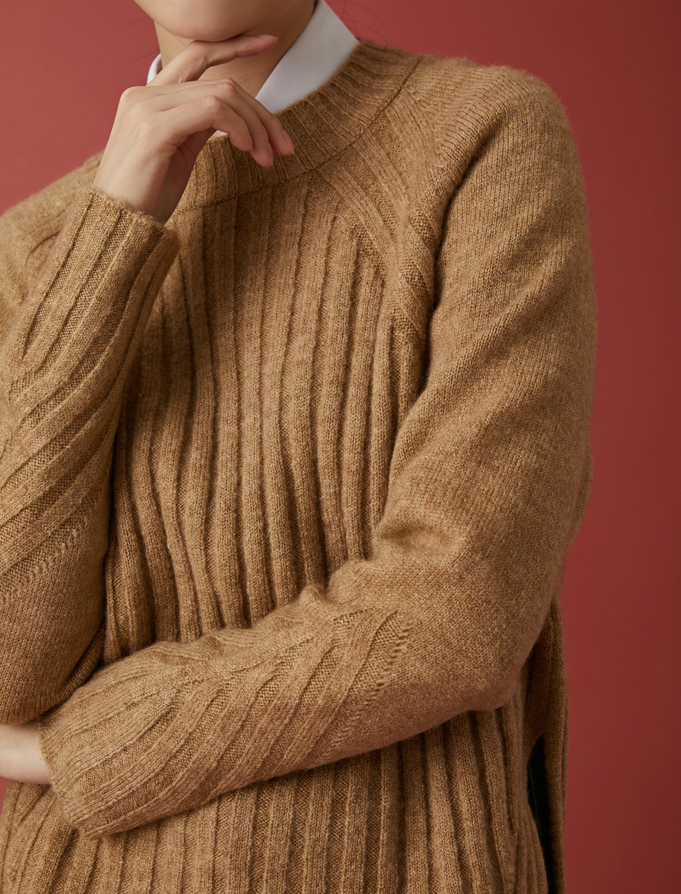   Örgü Kazak Bisiklet Yaka Uzun Kollu