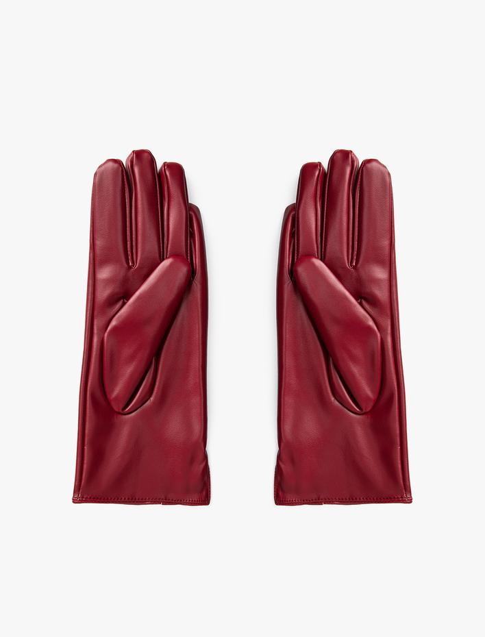 Kadın Suni Deri Eldiven İçi Peluş Astarlı