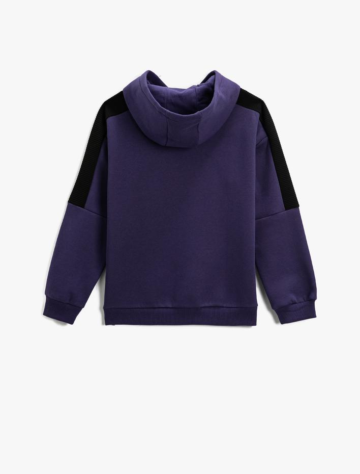 Erkek Çocuk Baskılı Kapüşonlu Sweatshirt Kanguru Cepli