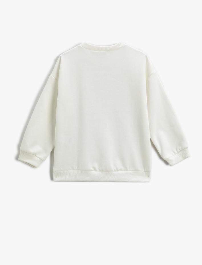 Kız Çocuk Anime Baskılı Sweatshirt Bisiklet Yaka