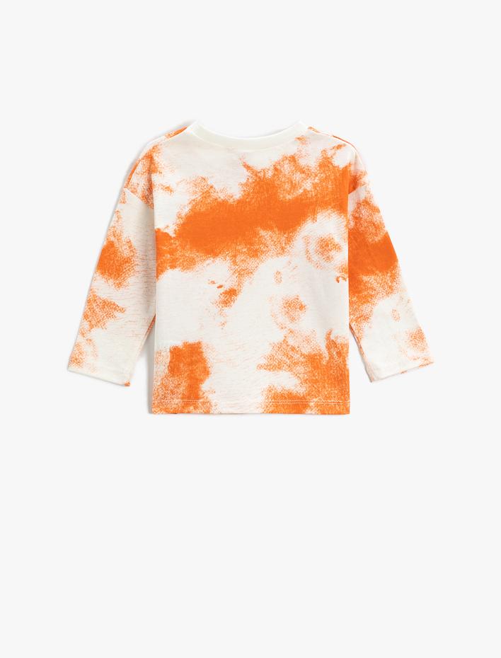 Erkek Bebek Batik Desenli Uzun Kollu Tişört