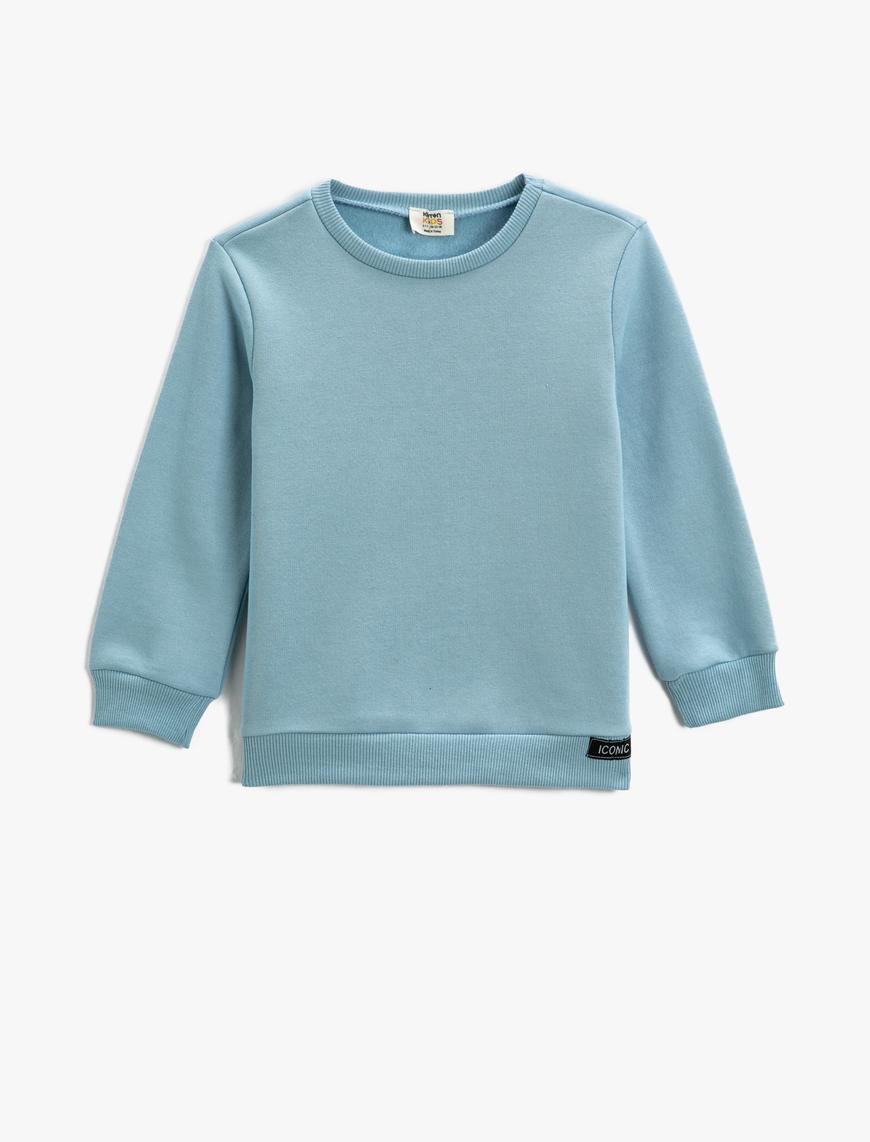  Erkek Çocuk Basic Sweatshirt Pamuklu