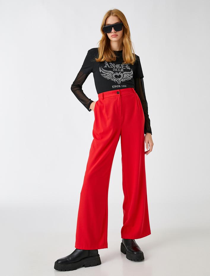  Yüksek Bel Palazzo Pantolon