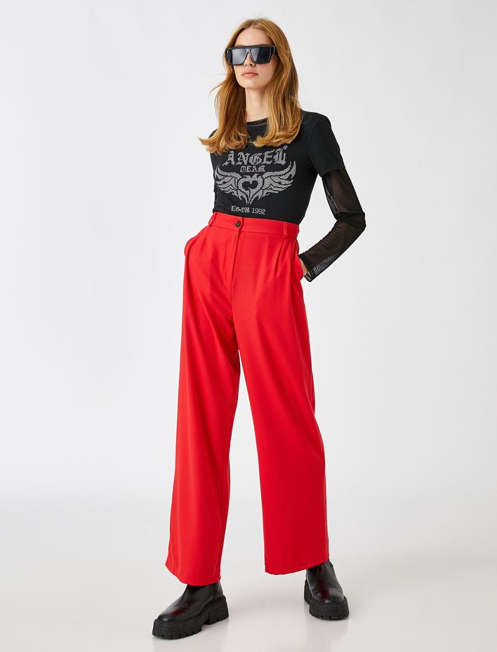  Yüksek Bel Palazzo Pantolon