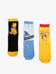 3’lü Winnie The Pooh Baskılı Çorap Seti Lisanslı