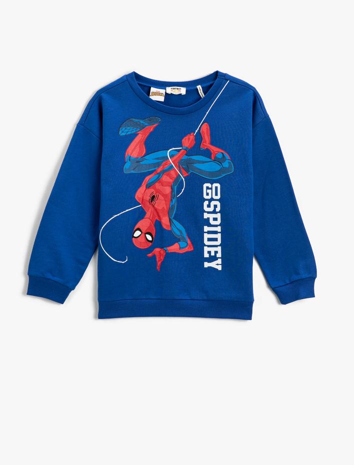 Erkek Çocuk Örümcek Adam Sweatshirt Baskılı Lisanslı