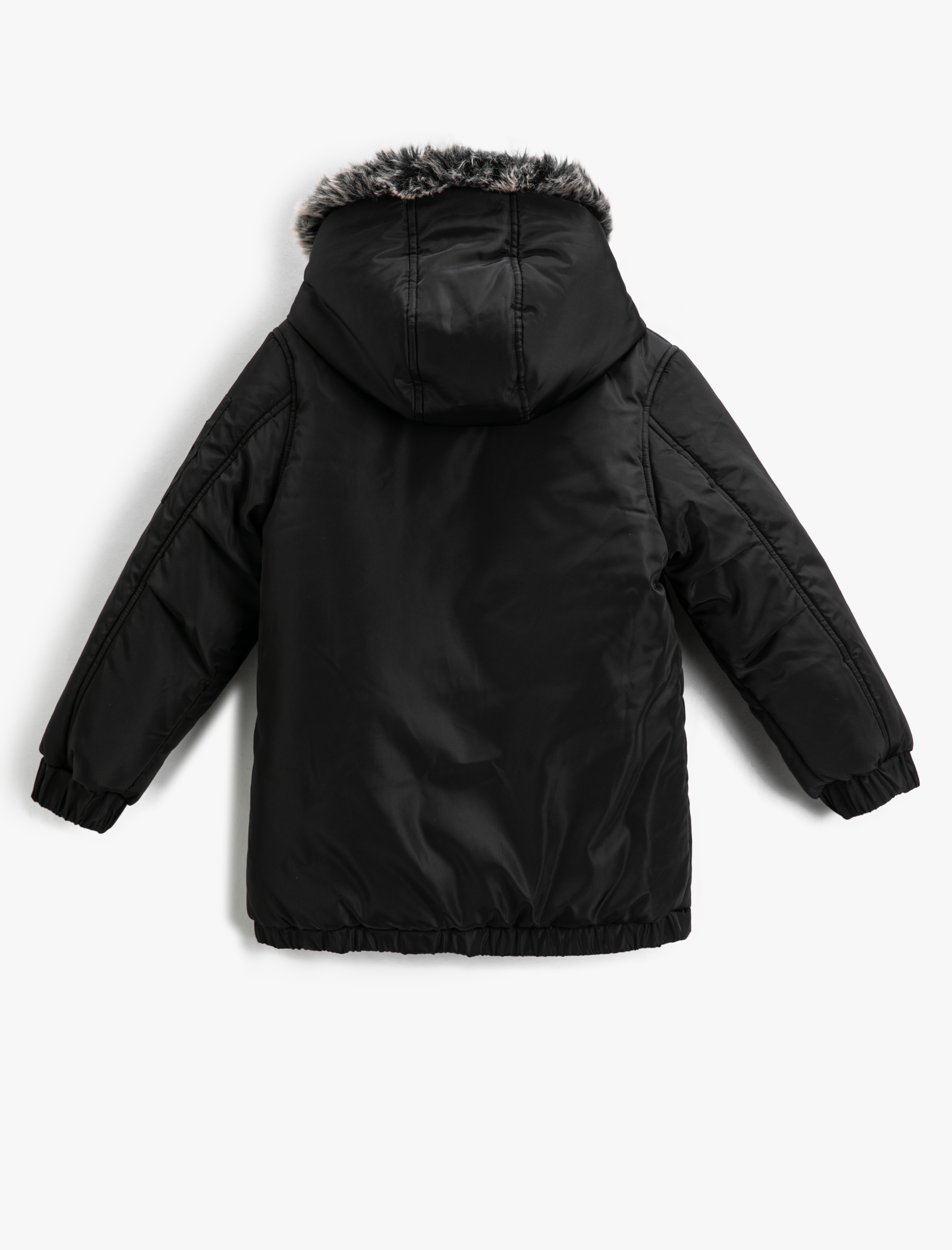  Erkek Çocuk Parka Suni Kürk Detaylı Kapüşonlu