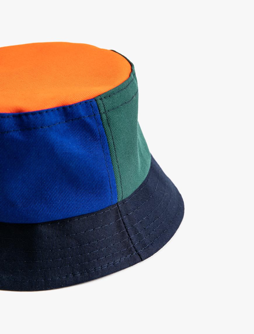 Erkek Çocuk Renk Bloklu Bucket Şapka