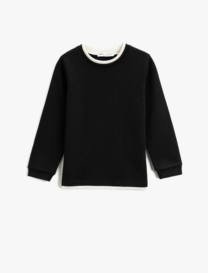 Erkek Çocuk Basic Sweatshirt Bisiklet Yaka