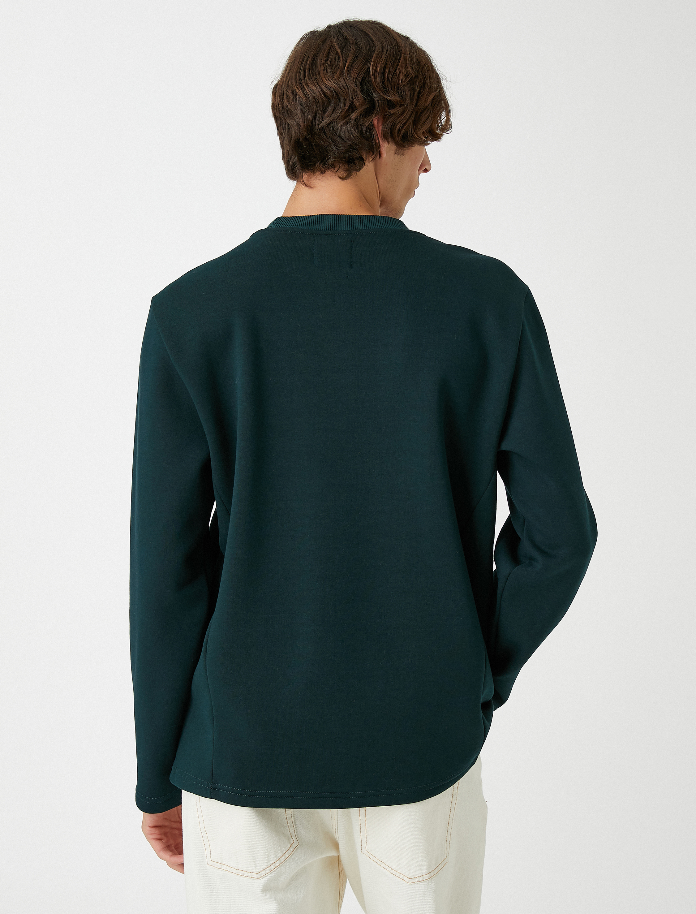  Basic Sweatshirt Şardonlu Bisiklet Yaka
