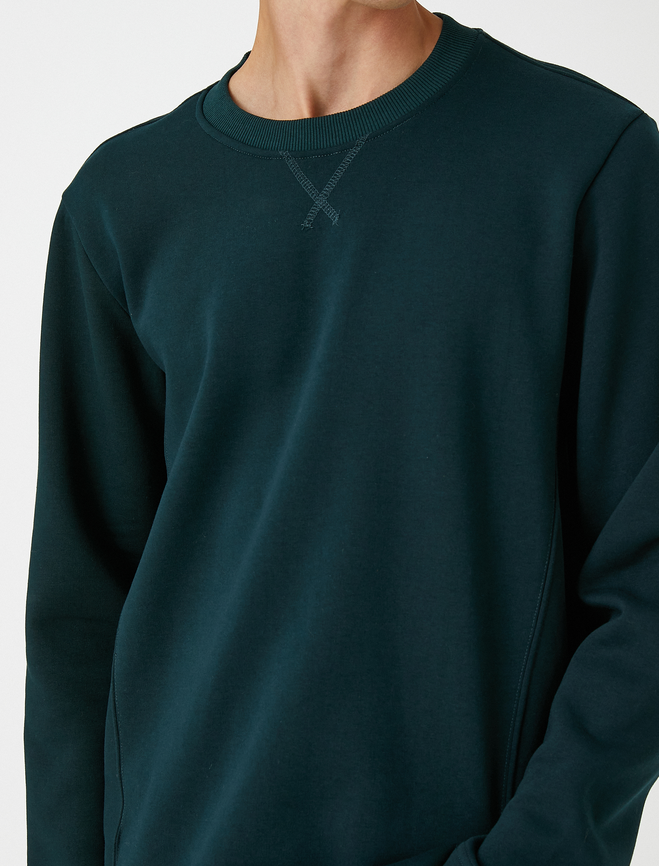   Basic Sweatshirt Şardonlu Bisiklet Yaka