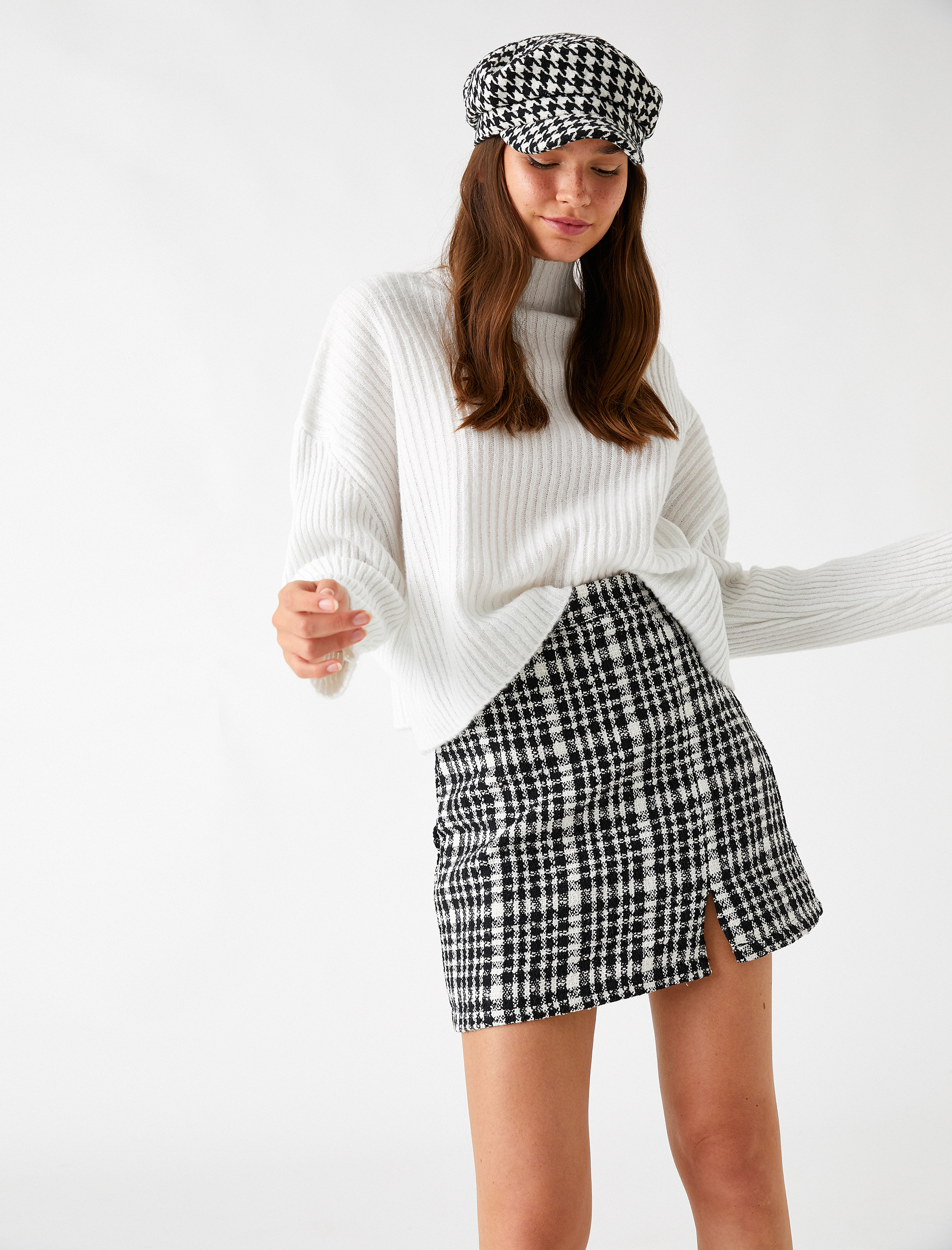   Yarım Balıkçı Yaka Kazak Triko Uzun Kollu