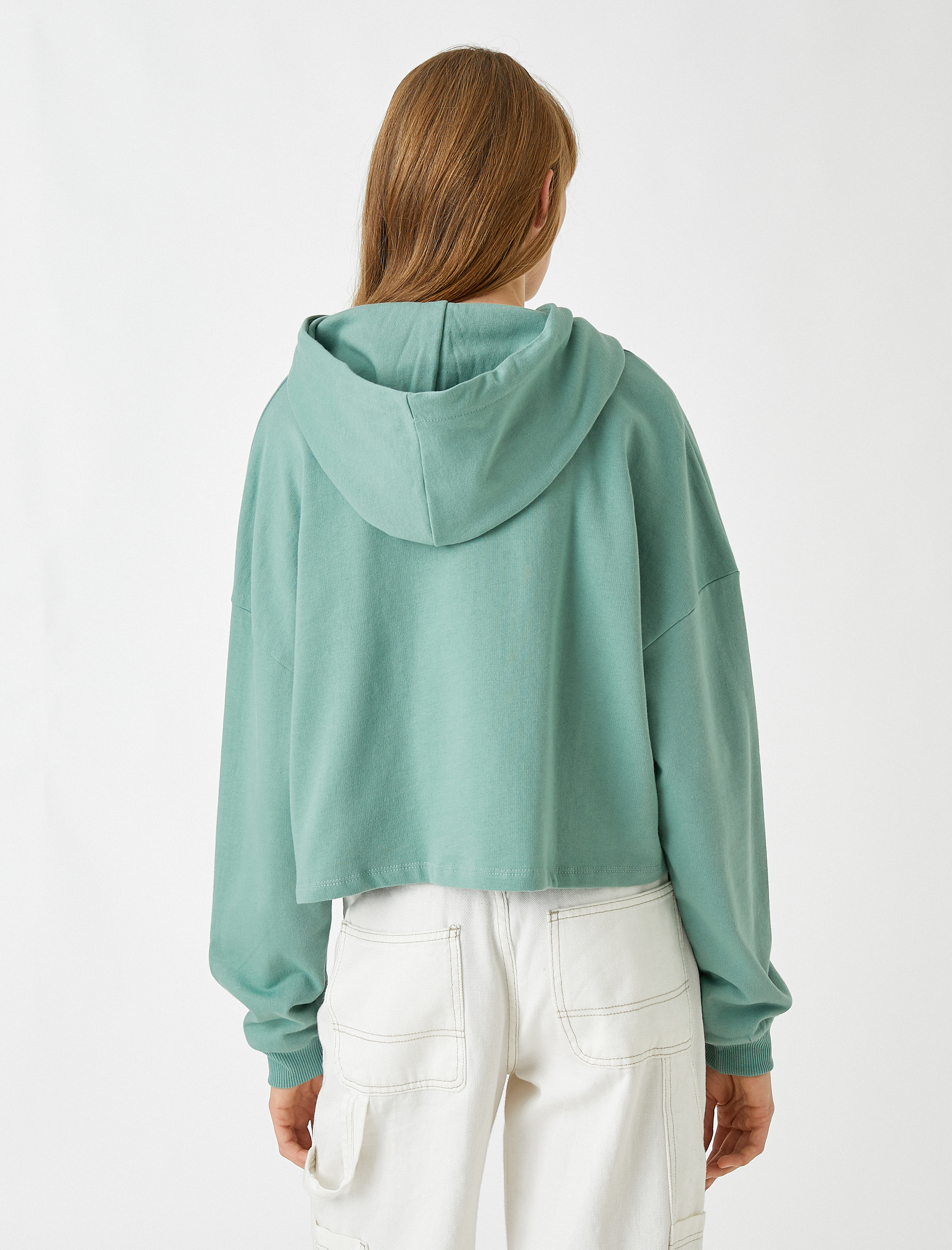   Kapüşonlu Crop Sweatshirt