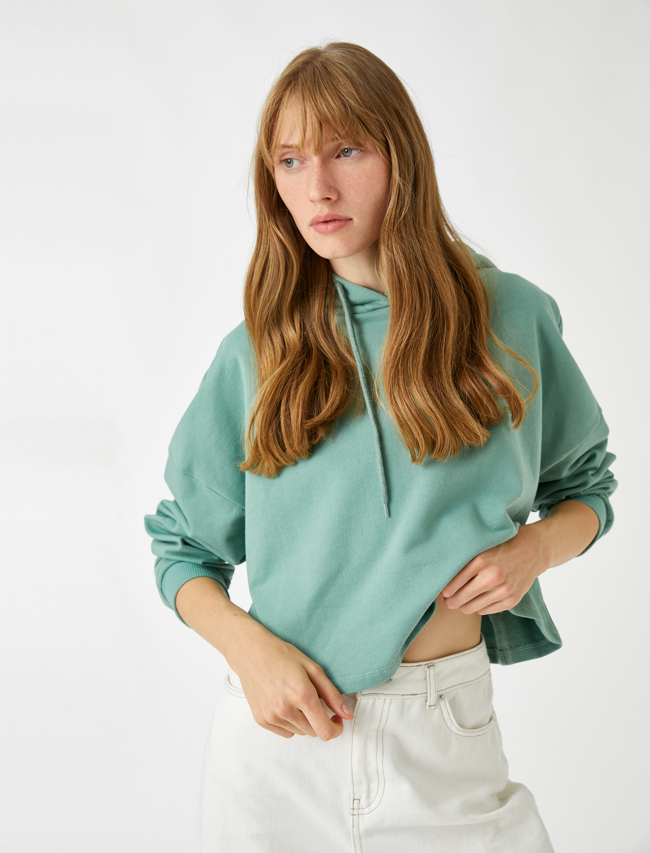   Kapüşonlu Crop Sweatshirt