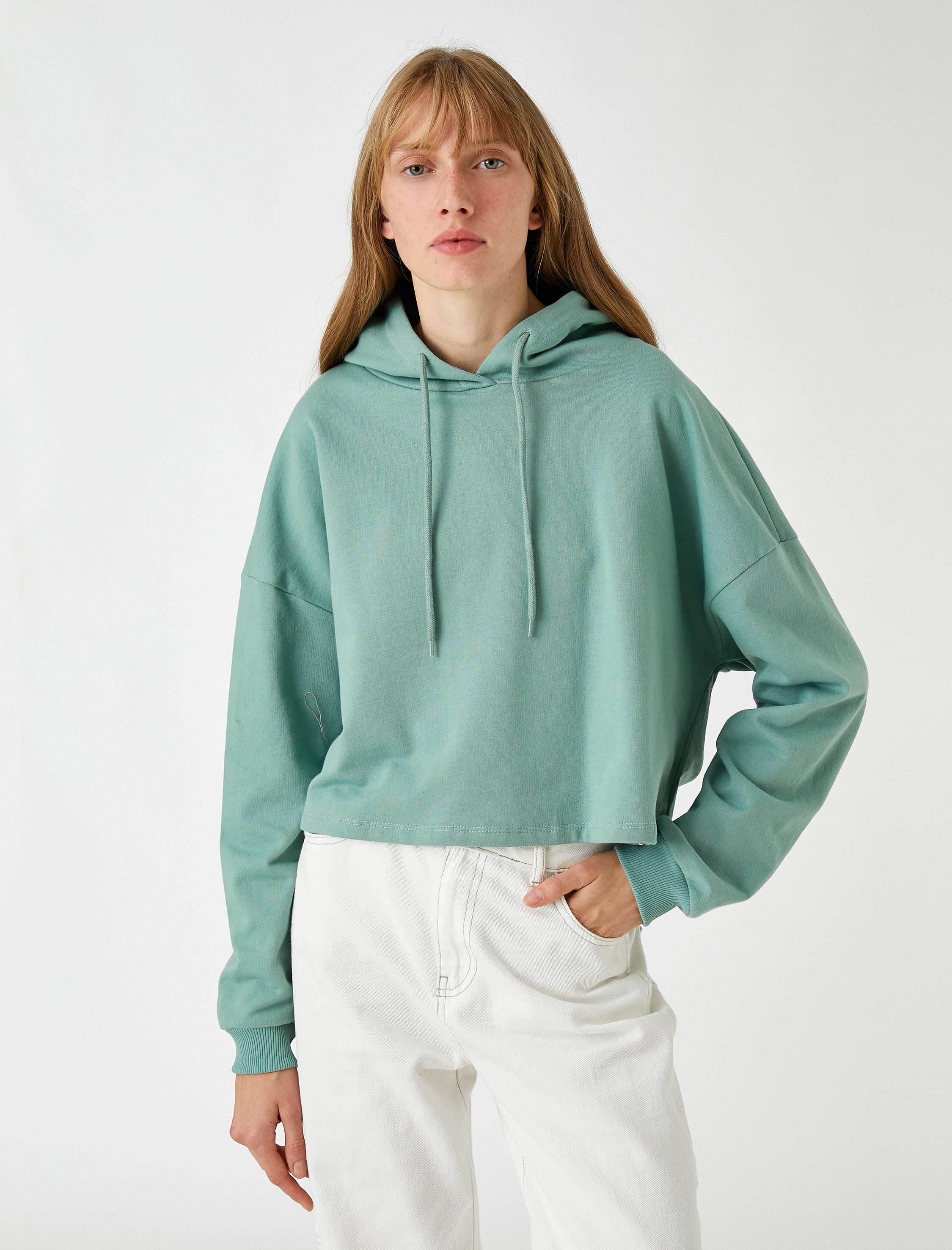   Kapüşonlu Crop Sweatshirt
