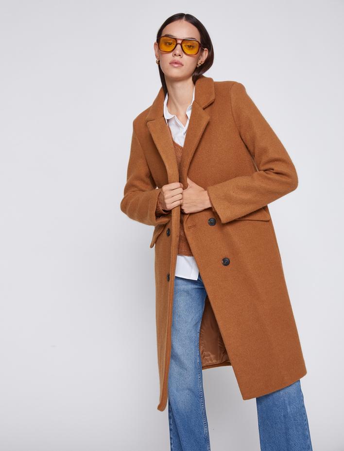  Geniş Yaka Kaban Düğme Detaylı Cepli